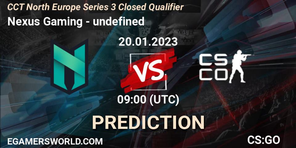 Prognose für das Spiel Nexus Gaming VS undefined. 20.01.2023 at 09:00. Counter-Strike (CS2) - CCT North Europe Series 3 Closed Qualifier