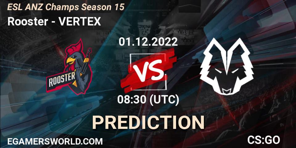 Prognose für das Spiel Rooster VS VERTEX. 01.12.22. CS2 (CS:GO) - ESL ANZ Champs Season 15