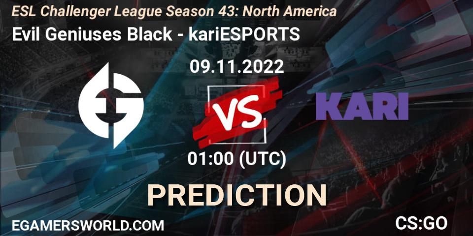 Prognose für das Spiel Evil Geniuses Black VS Detonate. 05.12.22. CS2 (CS:GO) - ESL Challenger League Season 43: North America