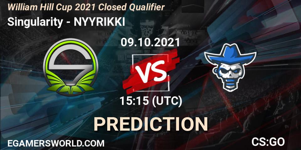 Prognose für das Spiel Singularity VS NYYRIKKI. 09.10.21. CS2 (CS:GO) - William Hill Cup 2021 Closed Qualifier