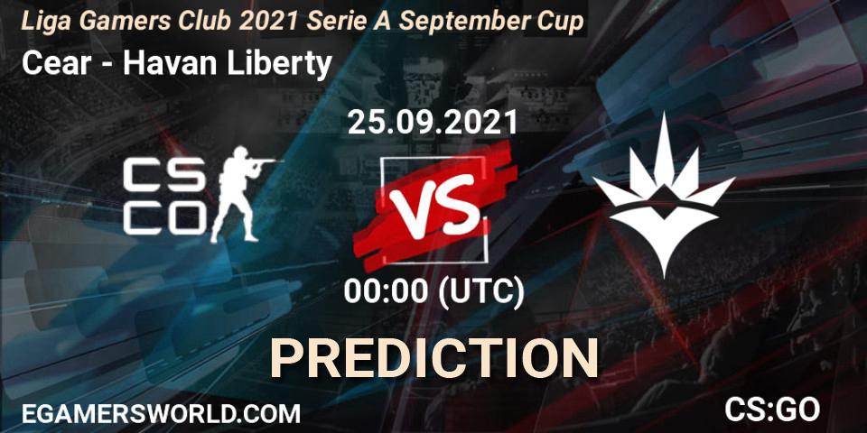 Prognose für das Spiel Ceará eSports VS Havan Liberty. 25.09.2021 at 00:00. Counter-Strike (CS2) - Liga Gamers Club 2021 Serie A September Cup