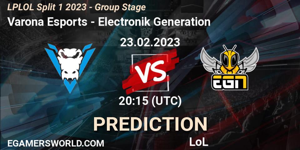 Prognose für das Spiel Varona Esports VS EGN Esports. 23.02.2023 at 20:15. LoL - LPLOL Split 1 2023 - Group Stage