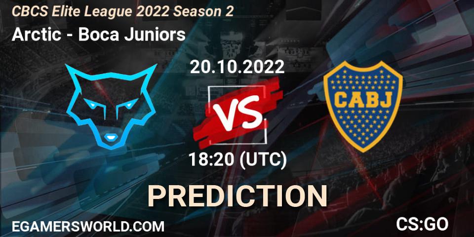 Prognose für das Spiel Arctic VS Boca Juniors. 20.10.2022 at 20:05. Counter-Strike (CS2) - CBCS Elite League 2022 Season 2