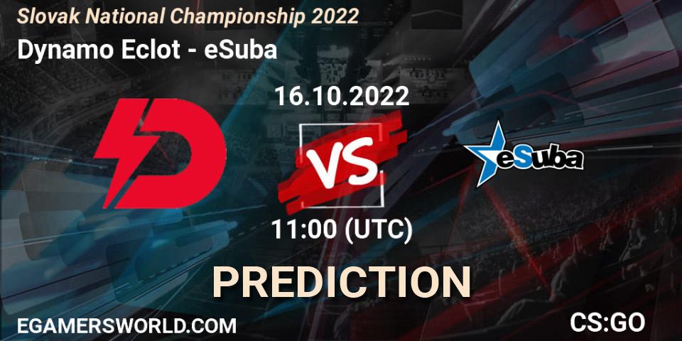 Prognose für das Spiel Dynamo Eclot VS eSuba. 16.10.2022 at 11:00. Counter-Strike (CS2) - Slovak National Championship 2022