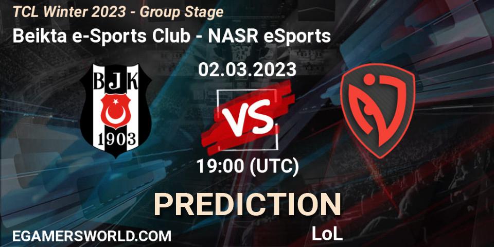 Prognose für das Spiel Beşiktaş e-Sports VS NASR eSports. 09.03.2023 at 19:00. LoL - TCL Winter 2023 - Group Stage