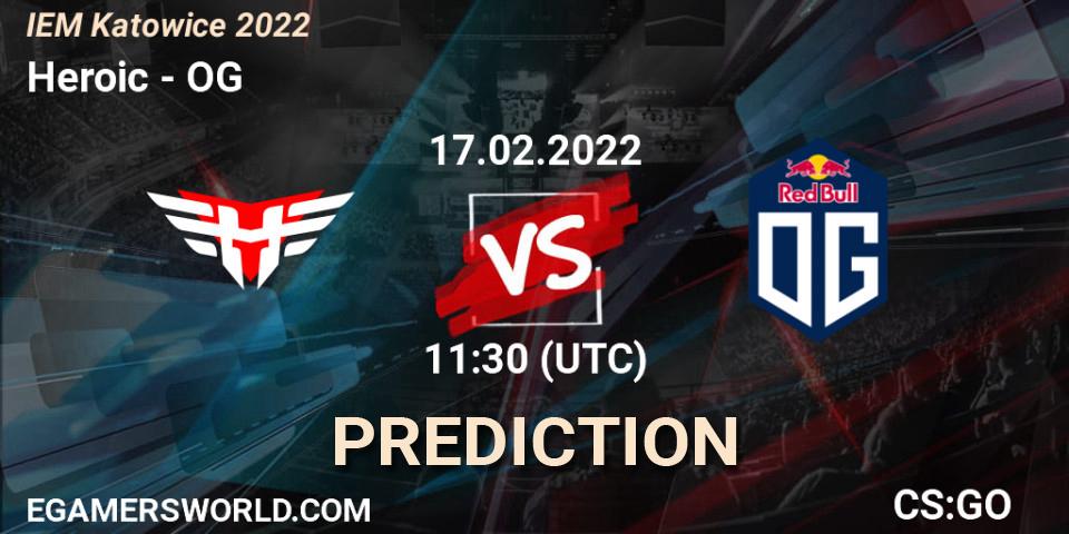 Prognose für das Spiel Heroic VS OG. 17.02.2022 at 11:30. Counter-Strike (CS2) - IEM Katowice 2022