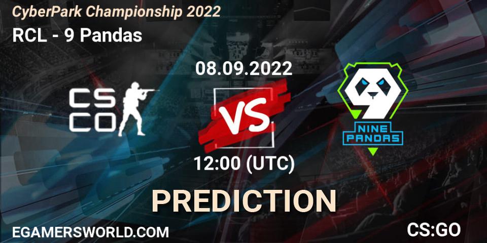 Prognose für das Spiel RCL VS 9 Pandas. 08.09.2022 at 12:05. Counter-Strike (CS2) - CyberPark Championship 2022