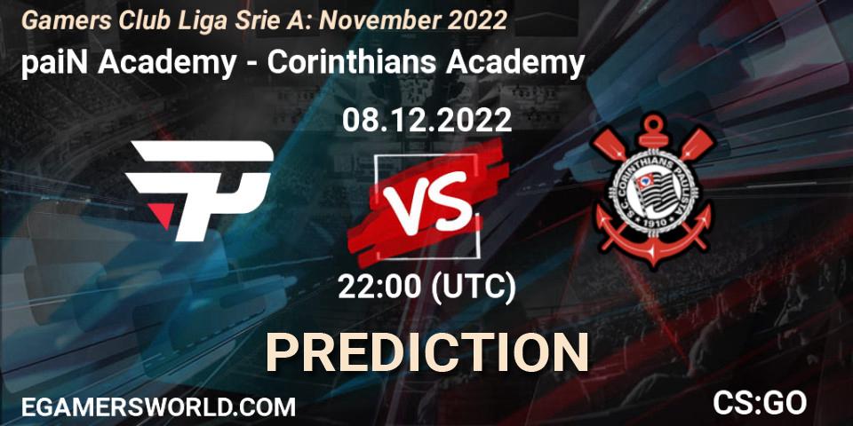 Prognose für das Spiel paiN Academy VS Corinthians Academy. 08.12.22. CS2 (CS:GO) - Gamers Club Liga Série A: November 2022