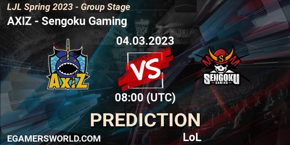 Prognose für das Spiel AXIZ VS Sengoku Gaming. 04.03.23. LoL - LJL Spring 2023 - Group Stage