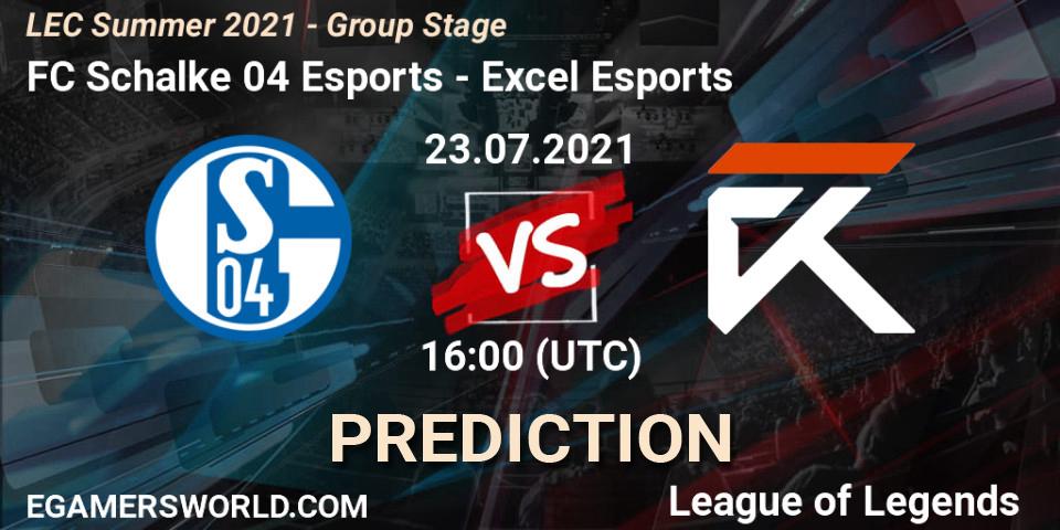 Prognose für das Spiel FC Schalke 04 Esports VS Excel Esports. 13.06.21. LoL - LEC Summer 2021 - Group Stage