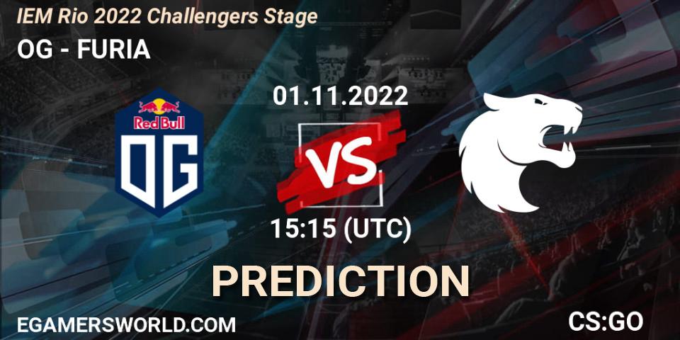 Prognose für das Spiel OG VS FURIA. 01.11.22. CS2 (CS:GO) - IEM Rio 2022 Challengers Stage