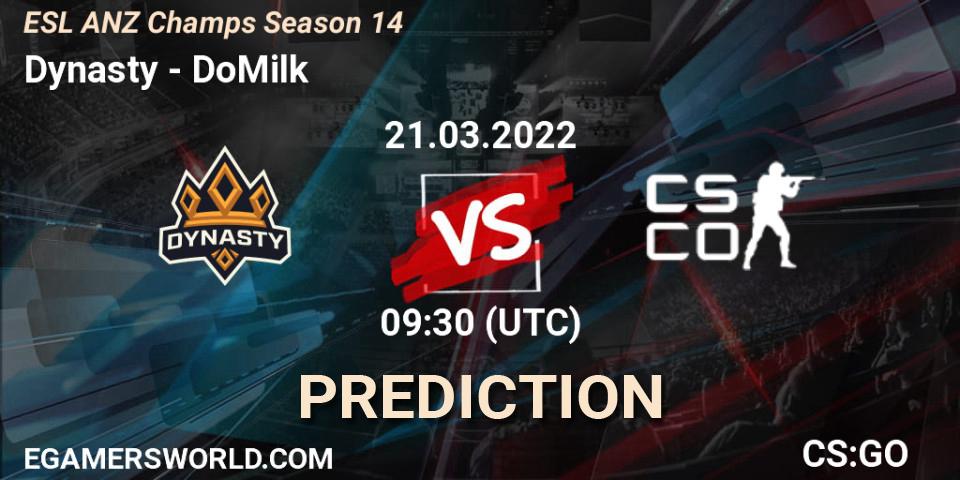 Prognose für das Spiel Dynasty VS Collateral. 21.03.2022 at 11:15. Counter-Strike (CS2) - ESL ANZ Champs Season 14