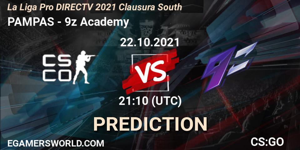 Prognose für das Spiel PAMPAS VS 9z Academy. 22.10.2021 at 21:10. Counter-Strike (CS2) - La Liga Season 4: Sur Pro Division - Clausura
