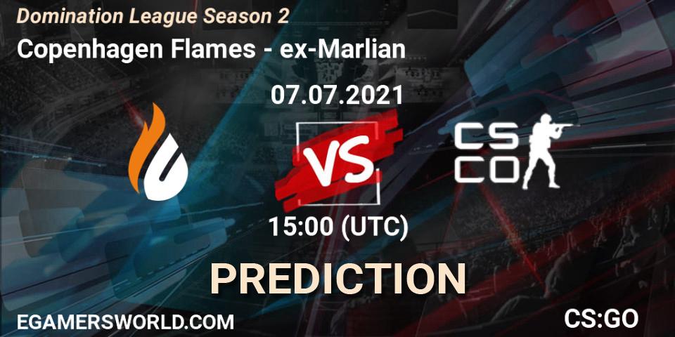 Prognose für das Spiel Copenhagen Flames VS ex-Marlian. 07.07.2021 at 15:00. Counter-Strike (CS2) - Domination League Season 2