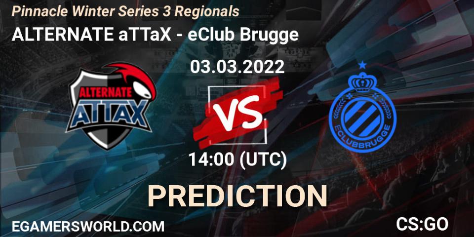 Prognose für das Spiel ALTERNATE aTTaX VS eClub Brugge. 03.03.2022 at 14:10. Counter-Strike (CS2) - Pinnacle Winter Series 3 Regionals