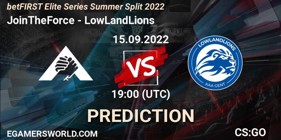 Prognose für das Spiel JoinTheForce VS LowLandLions. 15.09.2022 at 19:20. Counter-Strike (CS2) - betFIRST Elite Series Summer Split 2022