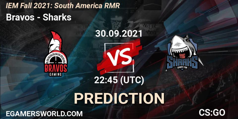 Prognose für das Spiel Bravos VS Sharks. 30.09.2021 at 23:10. Counter-Strike (CS2) - IEM Fall 2021: South America RMR