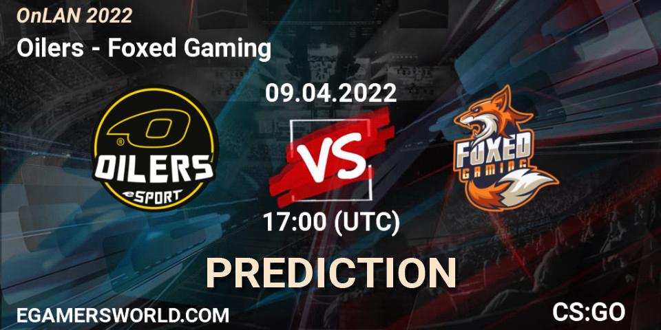 Prognose für das Spiel Oilers VS Foxed Gaming. 09.04.2022 at 17:00. Counter-Strike (CS2) - OnLAN 2022