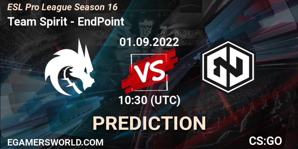Prognose für das Spiel Team Spirit VS EndPoint. 01.09.22. CS2 (CS:GO) - ESL Pro League Season 16