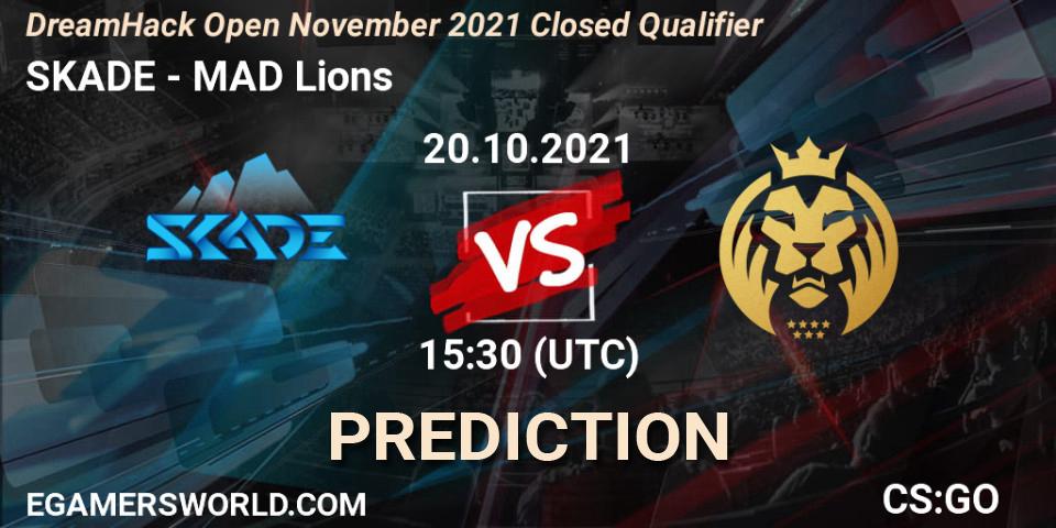 Prognose für das Spiel SKADE VS MAD Lions. 20.10.2021 at 15:30. Counter-Strike (CS2) - DreamHack Open November 2021 Closed Qualifier
