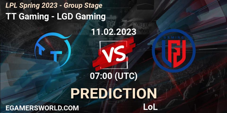 Prognose für das Spiel TT Gaming VS LGD Gaming. 11.02.23. LoL - LPL Spring 2023 - Group Stage