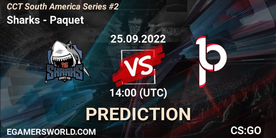 Prognose für das Spiel Sharks VS Paquetá. 25.09.2022 at 14:00. Counter-Strike (CS2) - CCT South America Series #2