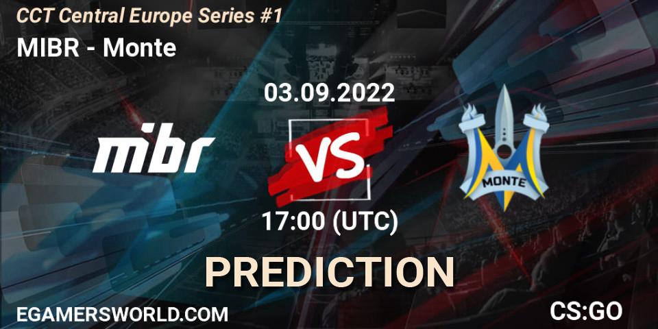 Prognose für das Spiel MIBR VS Monte. 03.09.2022 at 14:00. Counter-Strike (CS2) - CCT Central Europe Series #1