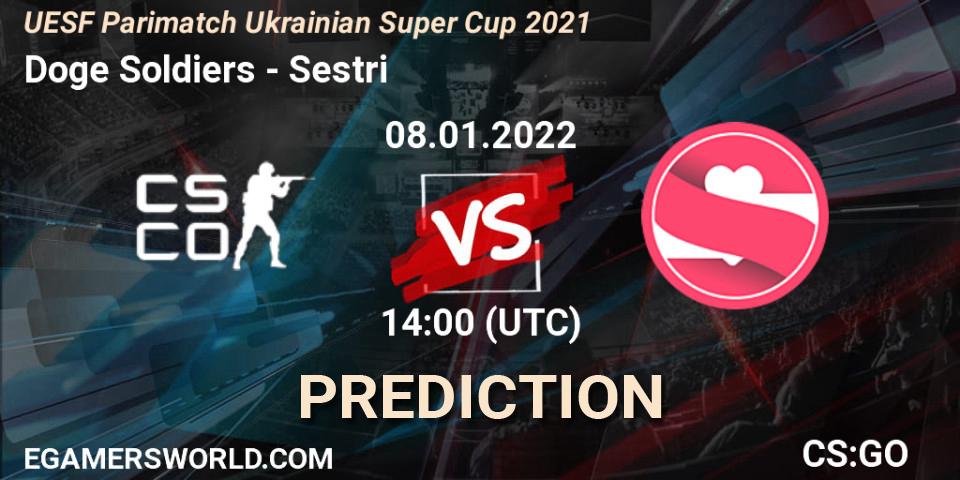 Prognose für das Spiel Doge Soldiers VS Sestri. 08.01.2022 at 14:10. Counter-Strike (CS2) - UESF Parimatch Ukrainian Super Cup 2021