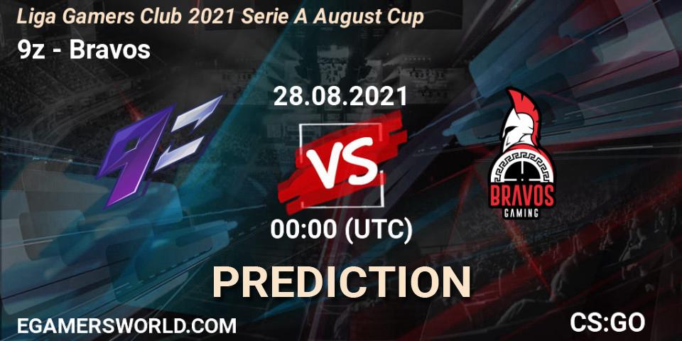 Prognose für das Spiel 9z VS Bravos. 28.08.2021 at 00:00. Counter-Strike (CS2) - Liga Gamers Club 2021 Serie A August Cup