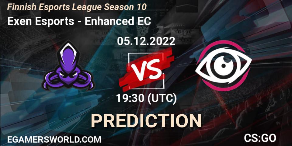 Prognose für das Spiel Exen Esports VS Enhanced EC. 05.12.22. CS2 (CS:GO) - Finnish Esports League Season 10