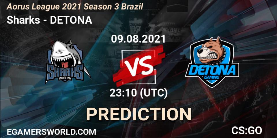Prognose für das Spiel Sharks VS DETONA. 09.08.21. CS2 (CS:GO) - Aorus League 2021 Season 3 Brazil