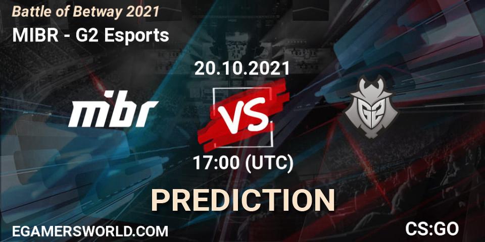 Prognose für das Spiel MIBR VS G2 Esports. 20.10.21. CS2 (CS:GO) - Battle of Betway 2021