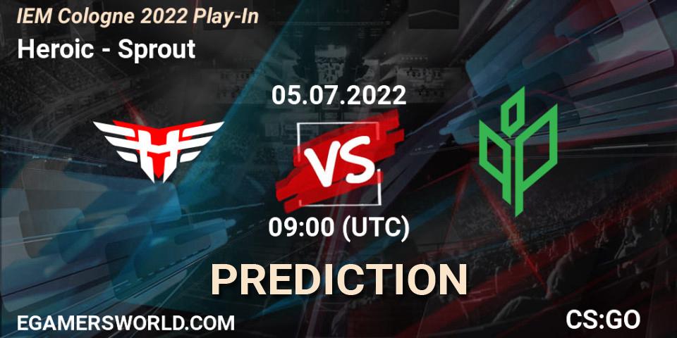 Prognose für das Spiel Heroic VS Sprout. 05.07.22. CS2 (CS:GO) - IEM Cologne 2022 Play-In