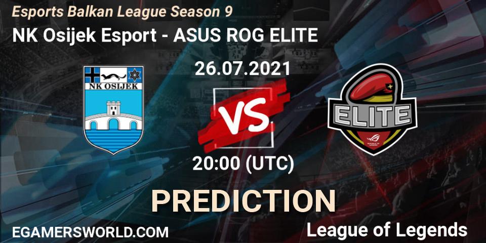 Prognose für das Spiel NK Osijek Esport VS ASUS ROG ELITE. 26.07.21. LoL - Esports Balkan League Season 9