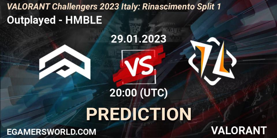 Prognose für das Spiel Outplayed VS HMBLE. 29.01.23. VALORANT - VALORANT Challengers 2023 Italy: Rinascimento Split 1