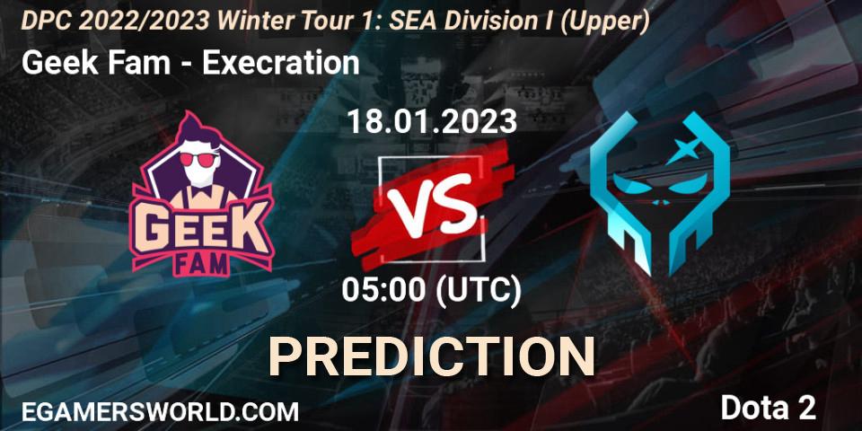 Prognose für das Spiel Geek Slate VS Execration. 18.01.23. Dota 2 - DPC 2022/2023 Winter Tour 1: SEA Division I (Upper)
