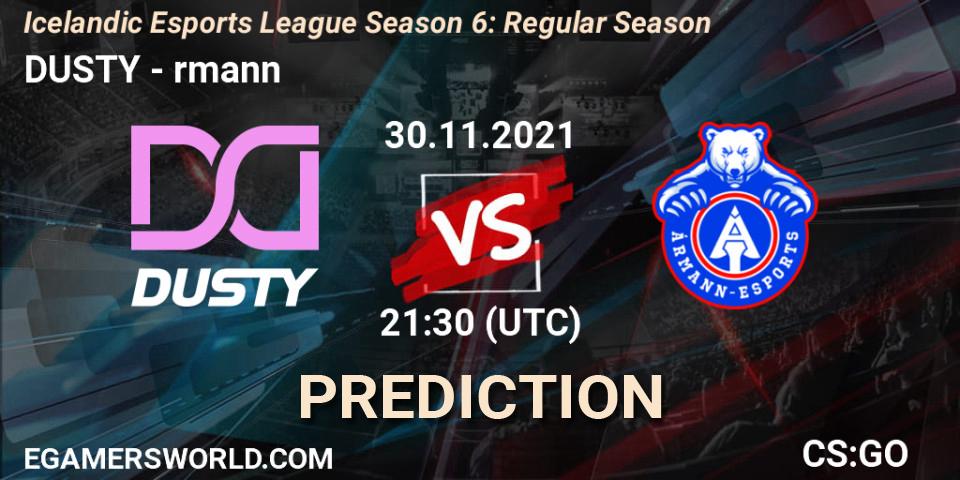 Prognose für das Spiel DUSTY VS Ármann. 30.11.2021 at 21:30. Counter-Strike (CS2) - Icelandic Esports League Season 6: Regular Season