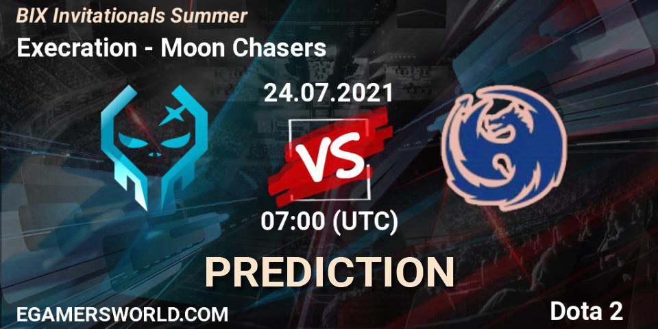 Prognose für das Spiel Execration VS Moon Chasers. 24.07.2021 at 07:07. Dota 2 - BIX Invitationals Summer