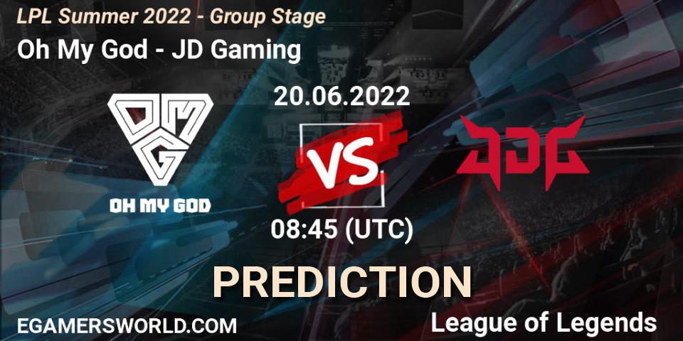 Prognose für das Spiel Oh My God VS JD Gaming. 20.06.22. LoL - LPL Summer 2022 - Group Stage