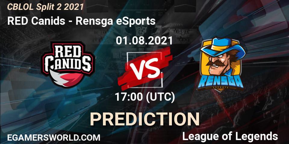 Prognose für das Spiel RED Canids VS Rensga eSports. 01.08.21. LoL - CBLOL Split 2 2021