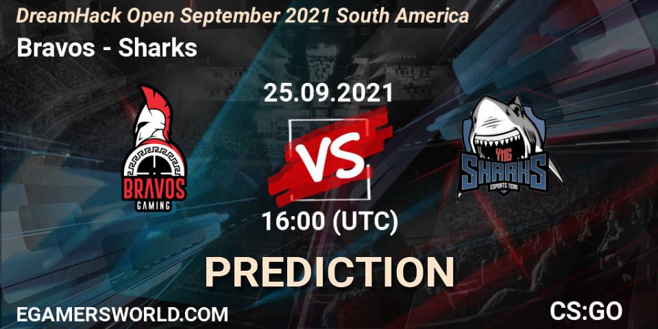 Prognose für das Spiel Bravos VS Sharks. 25.09.2021 at 16:00. Counter-Strike (CS2) - DreamHack Open September 2021 South America
