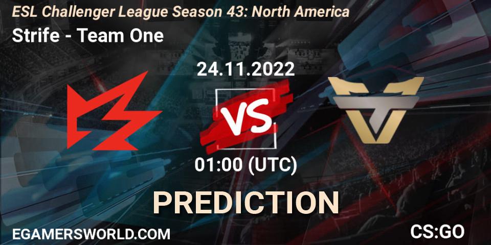 Prognose für das Spiel Strife VS Team One. 24.11.22. CS2 (CS:GO) - ESL Challenger League Season 43: North America
