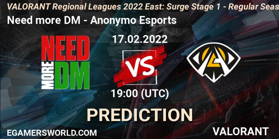 Prognose für das Spiel Gamerland VS Anonymo Esports. 17.02.2022 at 18:20. VALORANT - VALORANT Regional Leagues 2022 East: Surge Stage 1 - Regular Season
