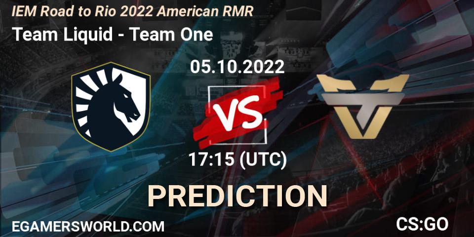 Prognose für das Spiel Team Liquid VS Team One. 05.10.22. CS2 (CS:GO) - IEM Road to Rio 2022 American RMR