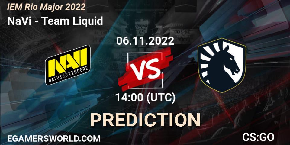 Prognose für das Spiel NaVi VS Team Liquid. 06.11.22. CS2 (CS:GO) - IEM Rio Major 2022