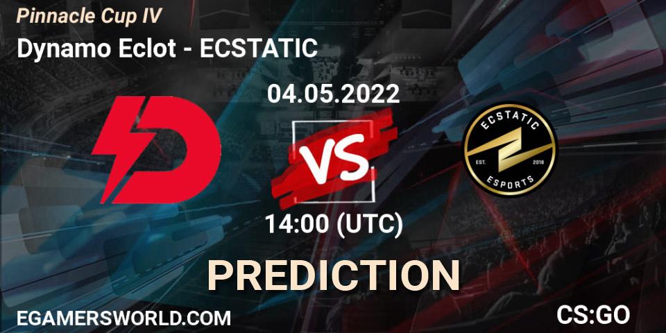 Prognose für das Spiel Dynamo Eclot VS ECSTATIC. 04.05.2022 at 14:00. Counter-Strike (CS2) - Pinnacle Cup #4