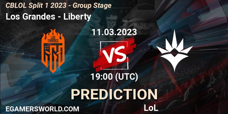Prognose für das Spiel Los Grandes VS Liberty. 11.03.23. LoL - CBLOL Split 1 2023 - Group Stage