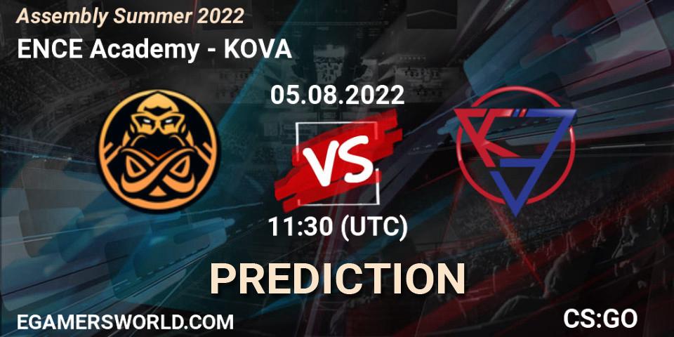 Prognose für das Spiel ENCE Academy VS KOVA. 05.08.2022 at 11:30. Counter-Strike (CS2) - Assembly Summer 2022