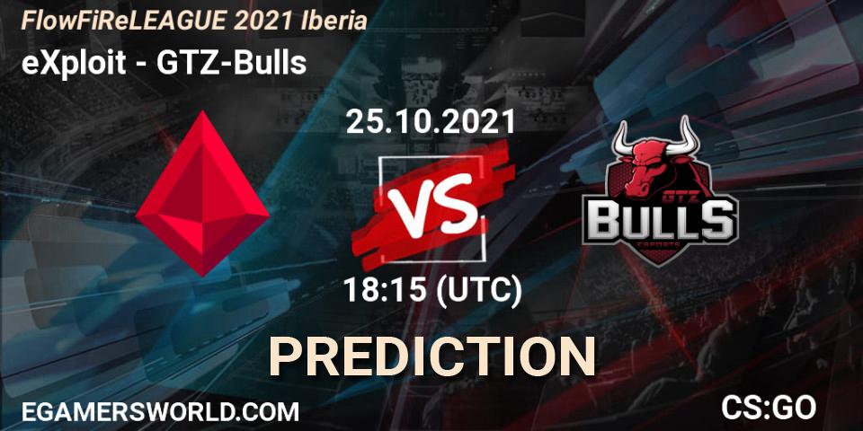 Prognose für das Spiel eXploit VS GTZ-Bulls. 25.10.21. CS2 (CS:GO) - FlowFiReLEAGUE 2021 Iberia