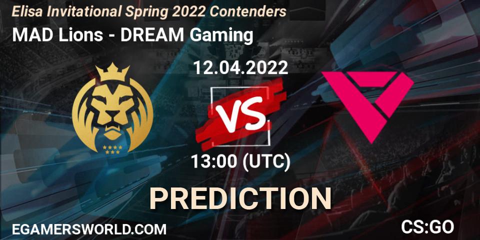 Prognose für das Spiel MAD Lions VS DREAM Gaming. 12.04.22. CS2 (CS:GO) - Elisa Invitational Spring 2022 Contenders